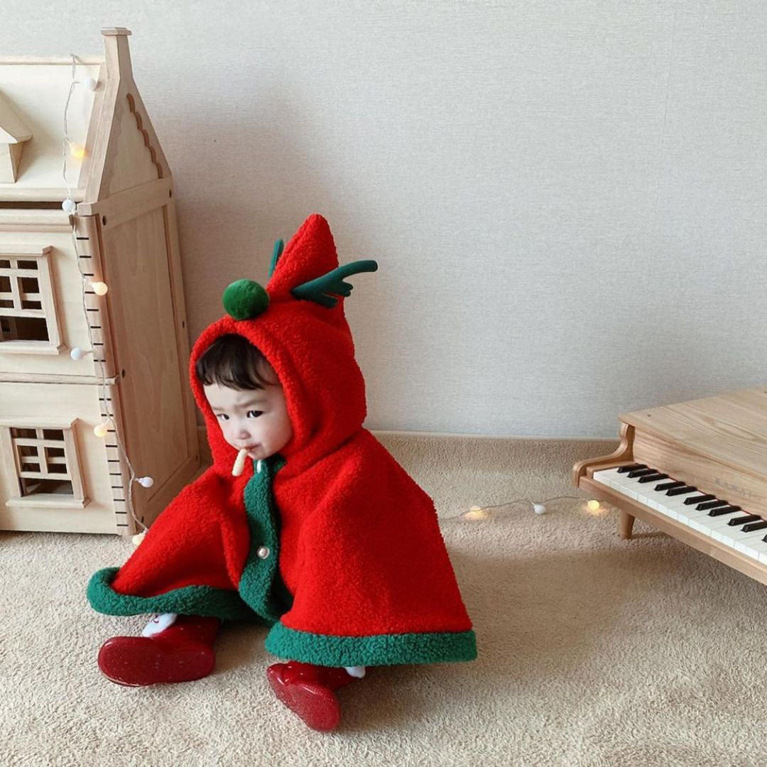 Baby Christmas Thickened Cape Cloak