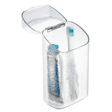 iDesign 53450 Rain Toothbrush Holder Dental Center for Toothpaste Electric Toothbrush Water Flosser Bathroom Countertop Organizer Clear